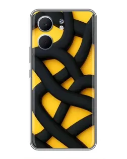 Чохол для OPPO A5x з картинкою «Чорне жовте переплетення»