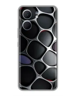 Чохол для OPPO A5x з картинкою «Об'ємна темна решітка»