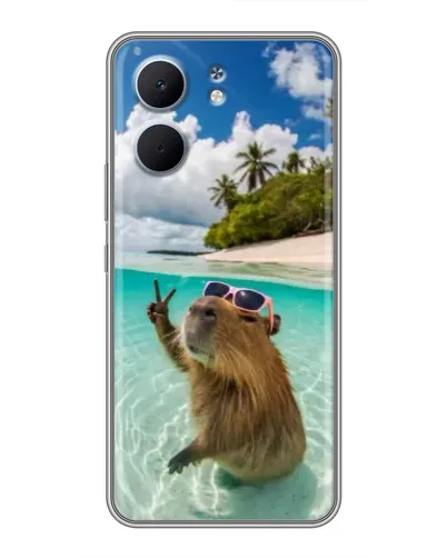 Чохол для OPPO A5x з картинкою «Капібара на морі»
