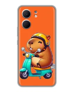 Чохол для OPPO A5x з картинкою «Капібара на скутері»