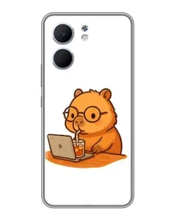 Чохол для OPPO A5x з картинкою «Капібара з ноутбуком»