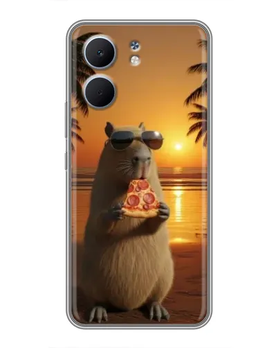 Чохол для OPPO A5x з картинкою «Капібара з піцою»