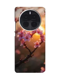 Чехол для OPPO A6 Max с картинкой «Розовый цвет сердце на фоне заката»