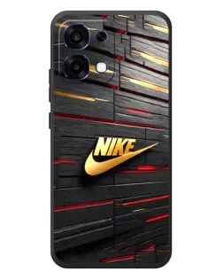Чохол для OPPO A6 Pro з картинкою «Золотий Nike на металі»
