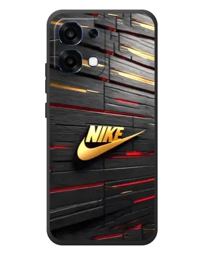 Чохол для OPPO A6 Pro з картинкою «Золотий Nike на металі»