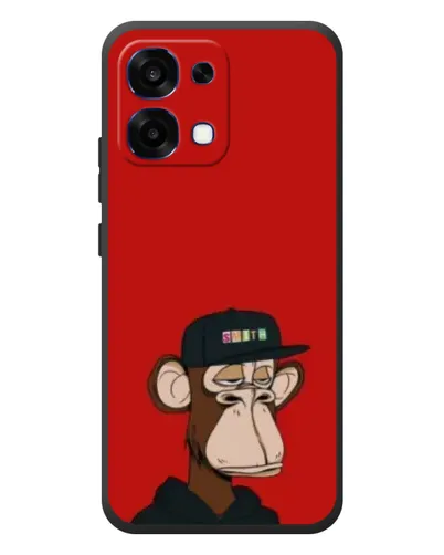 Чохол для OPPO A6 Pro з картинкою «Bored Ape — червоний фон»
