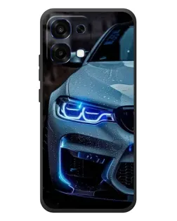Чехол для OPPO A6 Pro с картинкой «Взгляд BMW с синими фарами»
