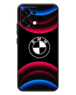 Чехол для OPPO A6 Pro с картинкой «Логотип BMW и неоновые дуги»