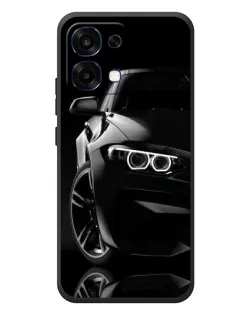 Чехол для OPPO A6 Pro с картинкой «Черная BMW — профиль»