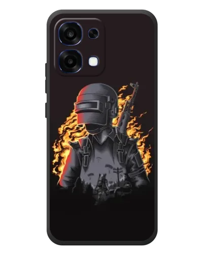 Чохол для OPPO A6 Pro з картинкою «PUBG — вогняний силует»