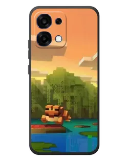 Чохол для OPPO A6 Pro з картинкою «Майнкрафт захід сонця»