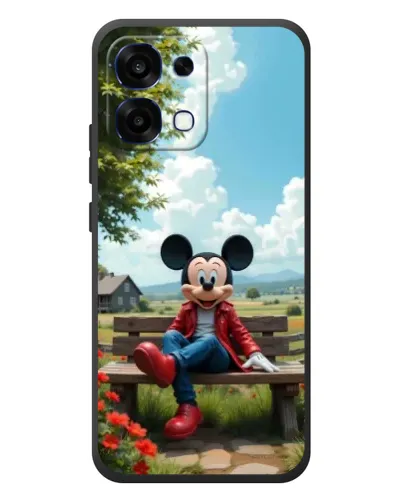 Чехол для OPPO A6 Pro с картинкой «Микки на скамейке»