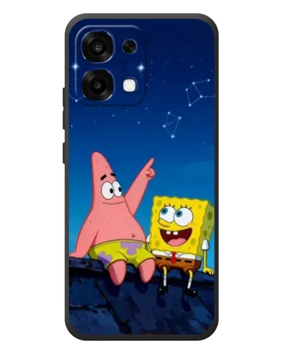 Чохол для OPPO A6 Pro з картинкою «Губка Боб та Патрік вночі»
