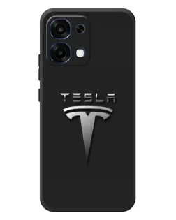 Чехол для OPPO A6 Pro с картинкой «Стальной логотип Tesla»