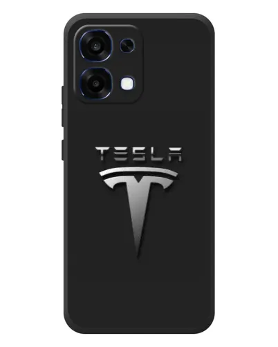 Чехол для OPPO A6 Pro с картинкой «Стальной логотип Tesla»