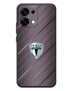 Чехол для OPPO A6 Pro с картинкой «Металлическая текстура Tesla»