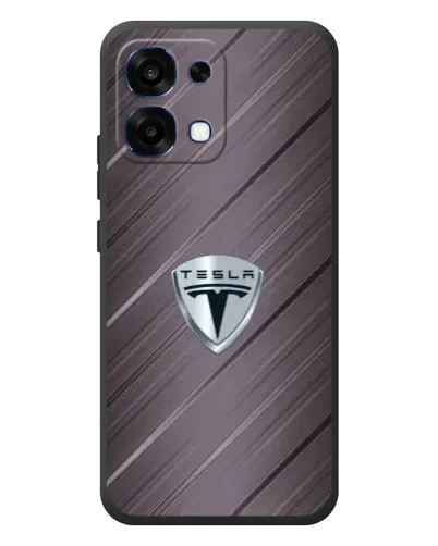 Чехол для OPPO A6 Pro с картинкой «Металлическая текстура Tesla»