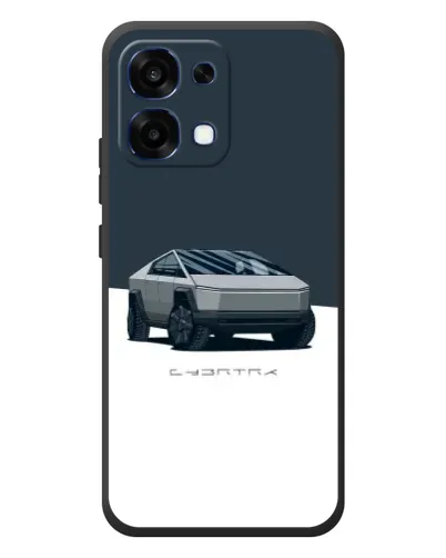 Чехол для OPPO A6 Pro с картинкой «Серебристый Cybertruck Tesla»