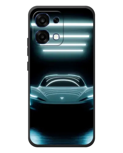 Чехол для OPPO A6 Pro с картинкой «Tesla в неоне»