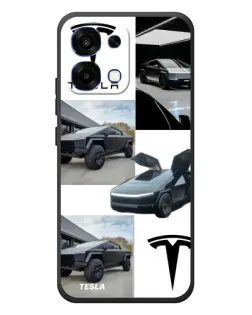 Чехол для OPPO A6 Pro с картинкой «Коллаж Cybertruck Tesla»