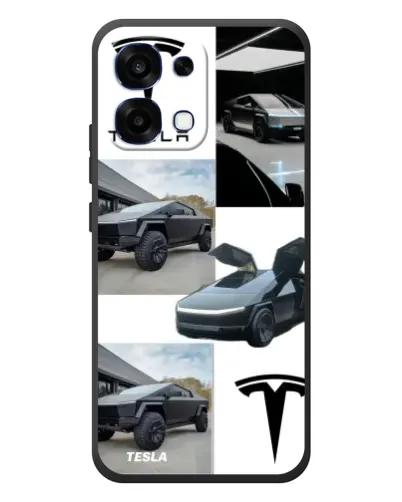 Чехол для OPPO A6 Pro с картинкой «Коллаж Cybertruck Tesla»