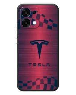 Чехол для OPPO A6 Pro с картинкой «Тесла красный карбон»