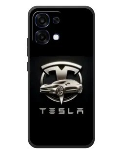 Чехол для OPPO A6 Pro с картинкой «Tesla — серебристое авто»