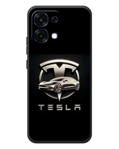 Чехол для OPPO A6 Pro с картинкой «Tesla — серебристое авто»