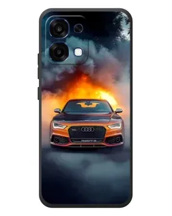 Чохол для OPPO A6 Pro з картинкою «Audi у вогняному диму»