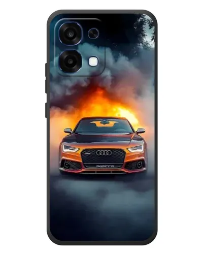 Чохол для OPPO A6 Pro з картинкою «Audi у вогняному диму»