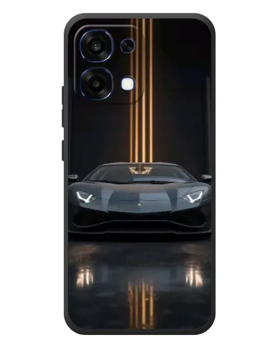 Чехол для OPPO A6 Pro с картинкой «Lamborghini золотые линии»