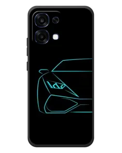 Чехол для OPPO A6 Pro с картинкой «Голубой силуэт Lamborghini»