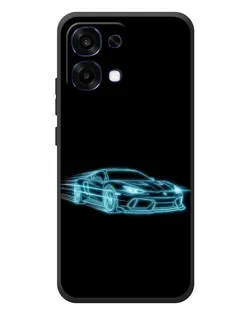 Чехол для OPPO A6 Pro с картинкой «Неоновый контур Lamborghini»