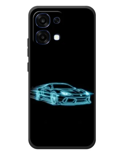 Чехол для OPPO A6 Pro с картинкой «Неоновый контур Lamborghini»