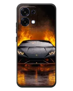 Чехол для OPPO A6 Pro с картинкой «Lamborghini в огне»