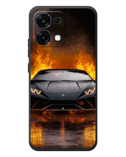 Чехол для OPPO A6 Pro с картинкой «Lamborghini в огне»