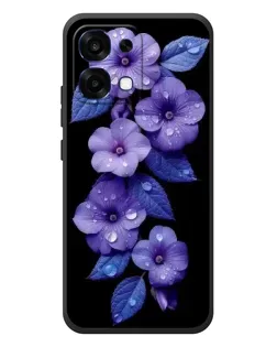 Чохол для OPPO A6 Pro з картинкою «Фіолетові квіти з росою»
