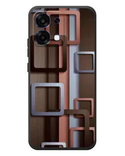 Чохол для OPPO A6 Pro з картинкою «Коричневі об'ємні квадрати»