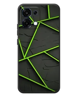 Чохол для OPPO A6 Pro з картинкою «Зелені геометричні лінії»