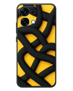 Чохол для OPPO A6 Pro з картинкою «Чорне жовте переплетення»
