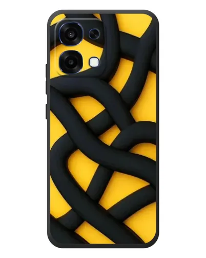 Чохол для OPPO A6 Pro з картинкою «Чорне жовте переплетення» Чохол для OPPO A6 Pro з картинкою «Чорне жовте переплетення»