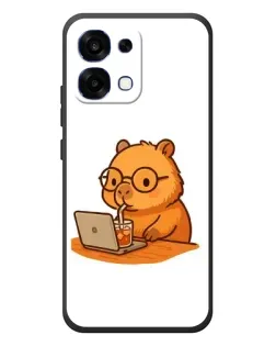 Чохол для OPPO A6 Pro з картинкою «Капібара з ноутбуком»
