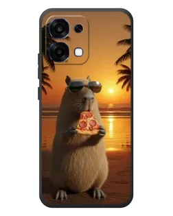 Чохол для OPPO A6 Pro з картинкою «Капібара з піцою»