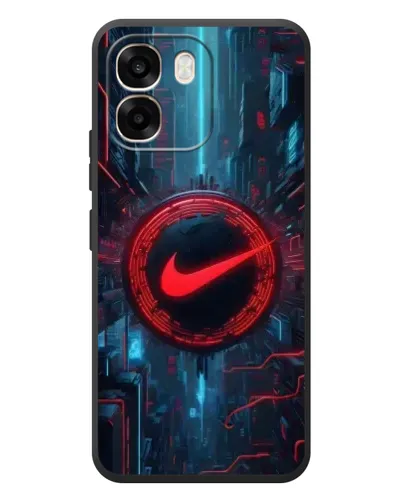 Чехол для OPPO A6 с картинкой «Техногенный стиль Nike»