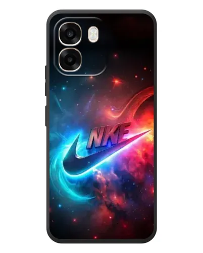 Чехол для OPPO A6 с картинкой «Огненный логотип Nike»
