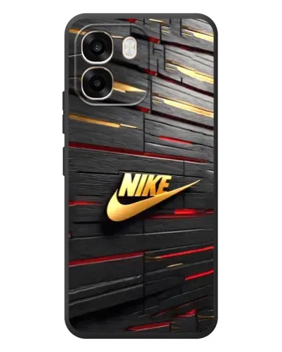 Чехол для OPPO A6 с картинкой «Золотой Nike на металле»