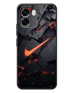 Чехол для OPPO A6 с картинкой «Nike — эффект разломов»