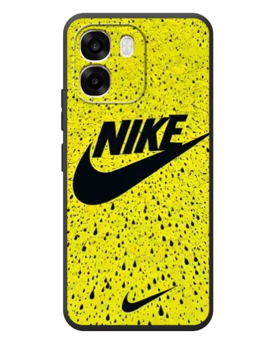 Чехол для OPPO A6 с картинкой «Желтый текстурный Nike»