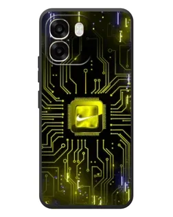 Чехол для OPPO A6 с картинкой «Nike — золотая искра»