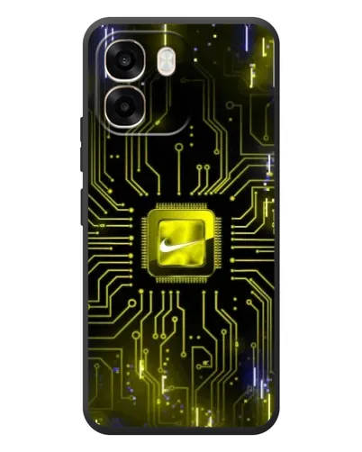 Чехол для OPPO A6 с картинкой «Nike — золотая искра»